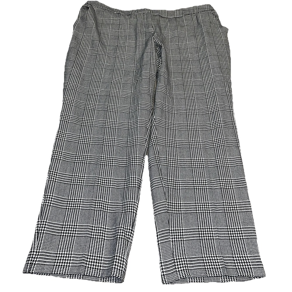 New Cato Womens Black Plaid Trouser Pants slim Leg Contemp Plus Sz 20‎ W Petite